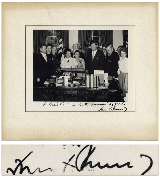 John F. Kennedy Signed 10'' x 8'' Photo -- With University Archives COA